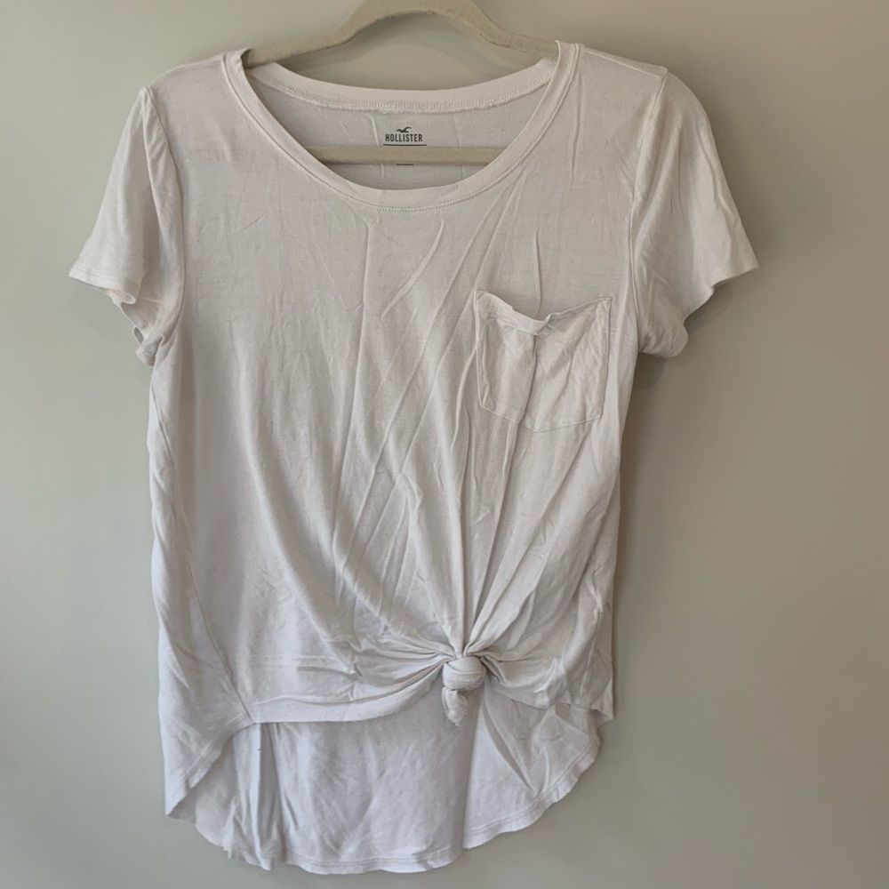 White shirt with tied knot